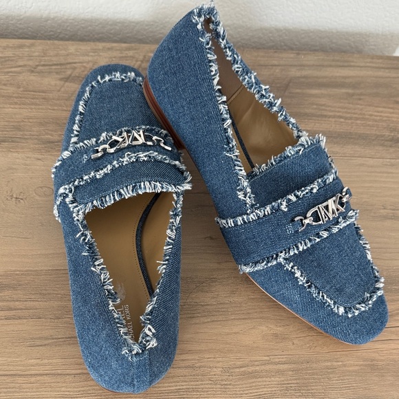 Michael Kors Frayed Denim Loafers - Picture 7 of 8